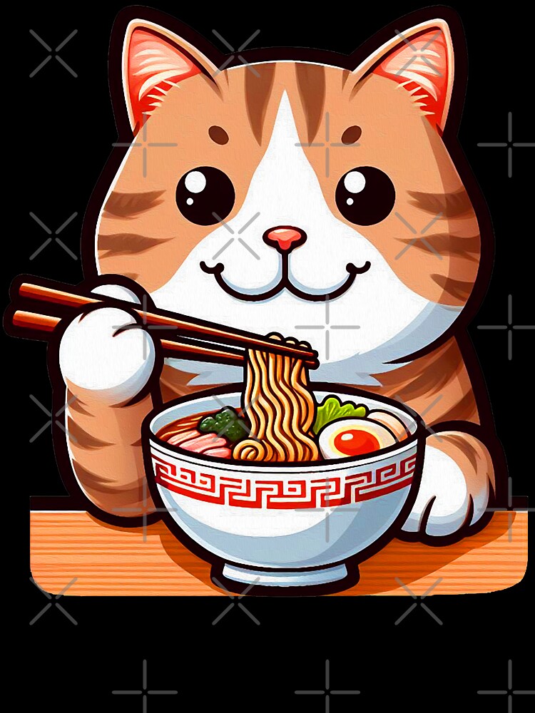 Tabby Cat Loves Ramen by plushism
