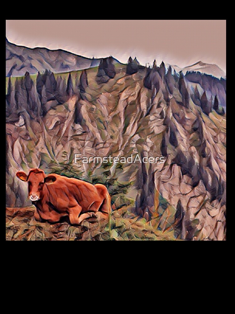 Brown Farm cow in the mountains by FarmsteadAcers