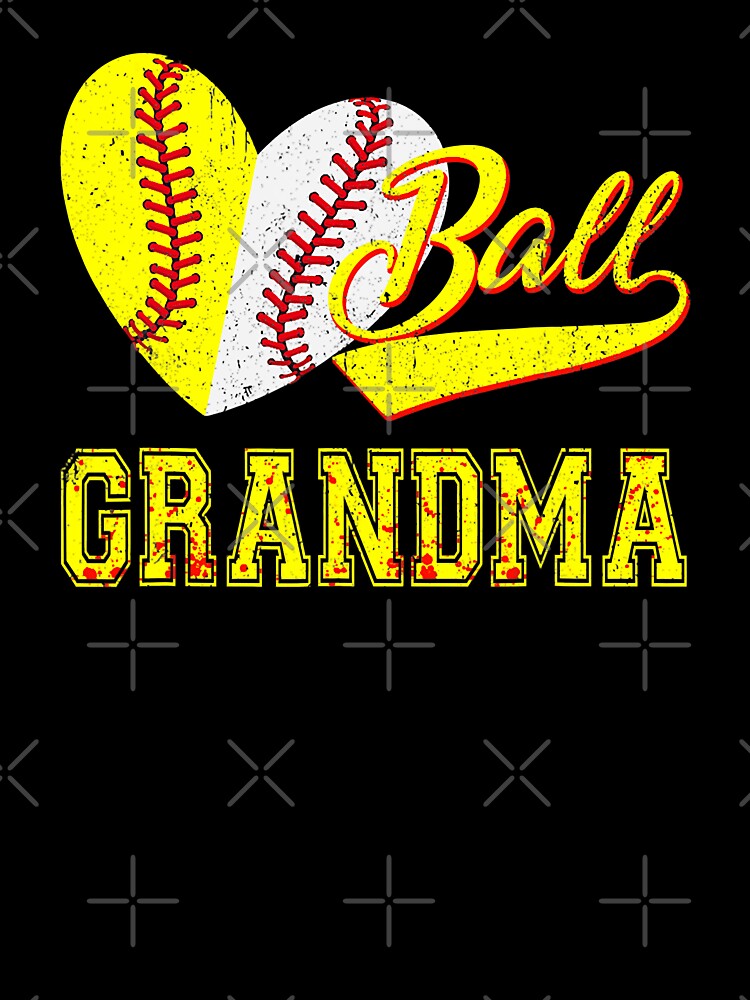 Baseball Softball Ball Grandma Heart Mother's Day by MichelSorour