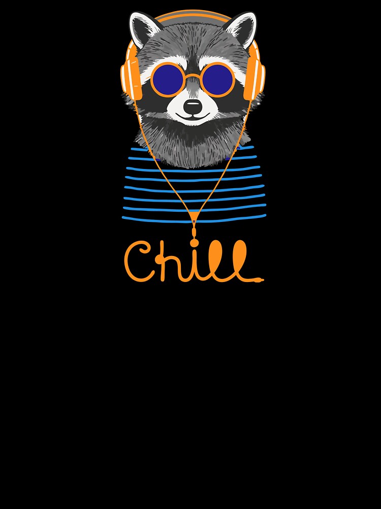 Chill Raccoon With Headphones Illustration by RDesignFactory