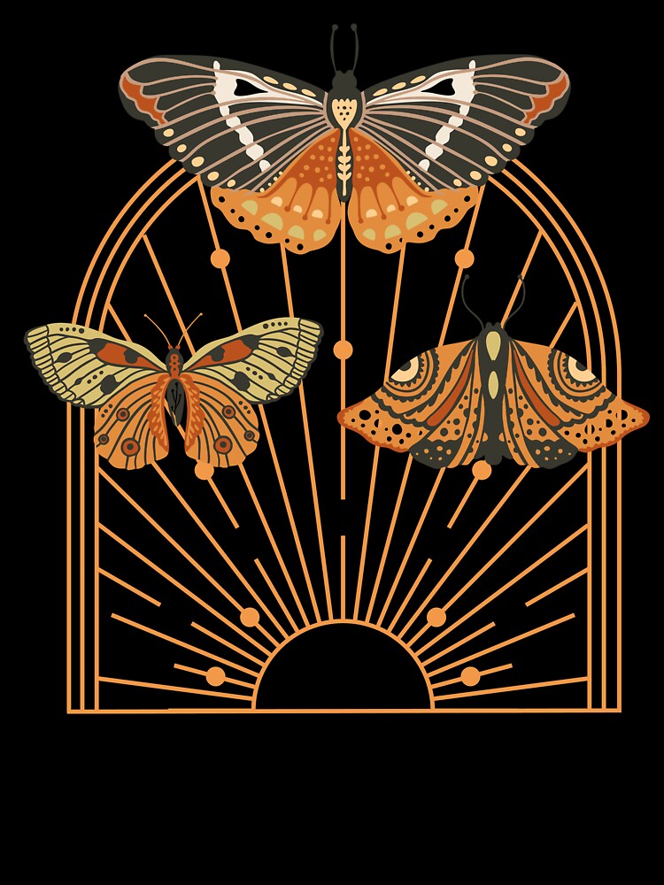 Boho Cottagecore Moths by doghouseindy