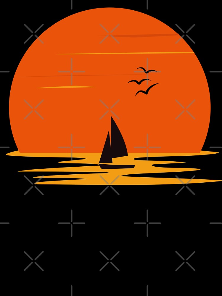 Retro Sunset Sailboat Silhouette by JPareDesign