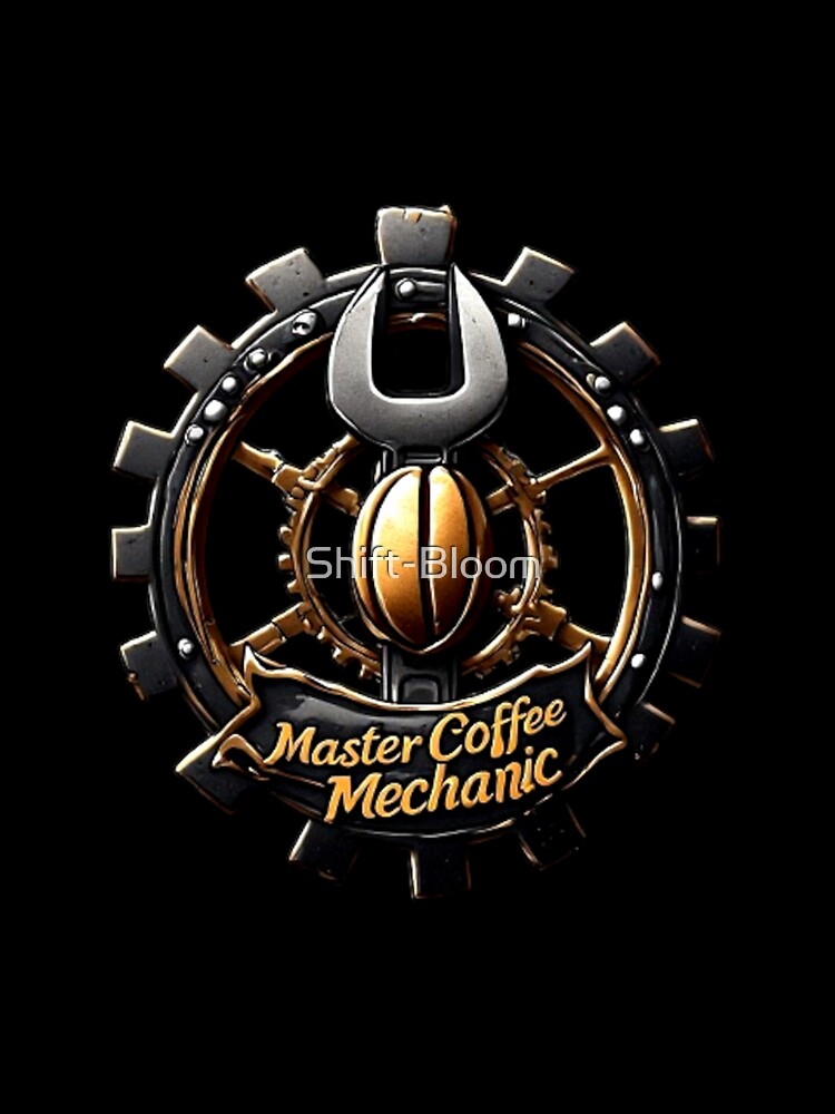Barista Mechanics - Master Coffee Mechanic Gear Badge by Shift-Bloom