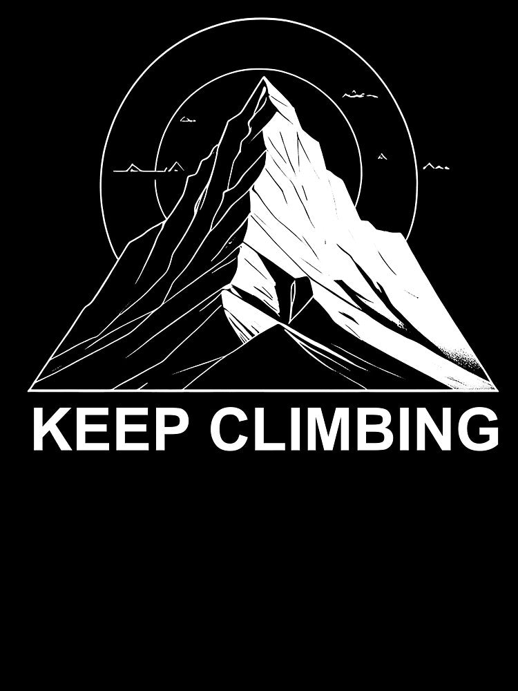 Minimalist Mountain Line Art with “Keep Climbing” Quote by HAFIZ-DP
