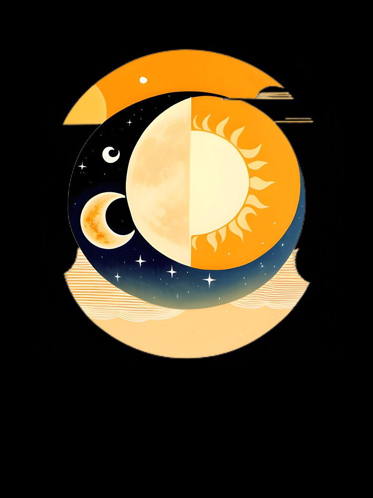 Sun and Moon Celestial Bohemian Art by hyggefolkart