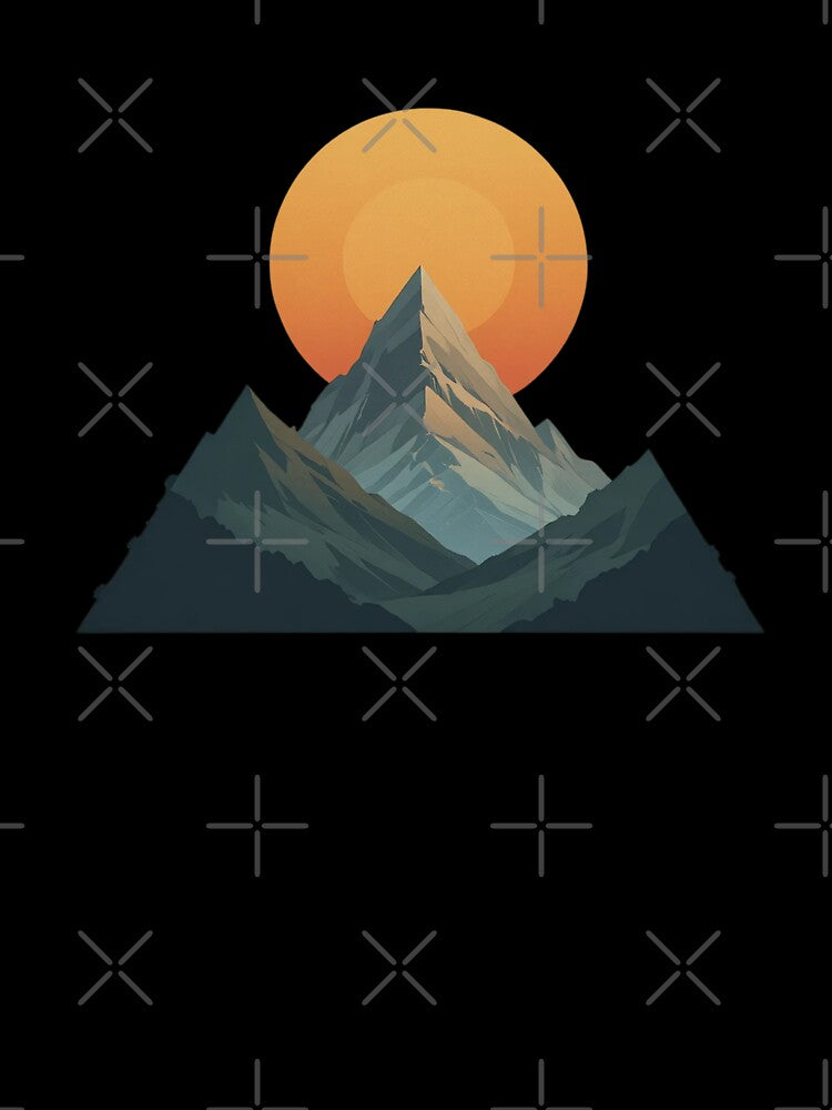 Majestic Mountain Sunset – Minimal Nature Art by AbhishekPanwar