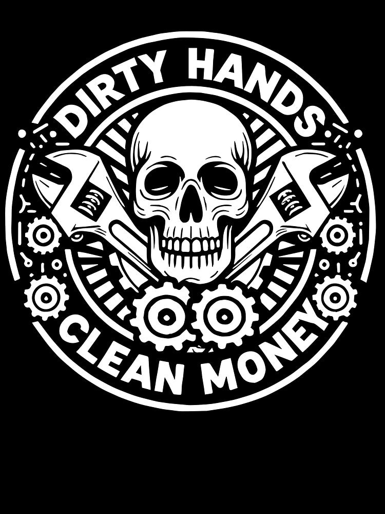 Repair Mechanic Skeleton: Dirty Hands, Clean Money - Unique Automotive by stickers diya