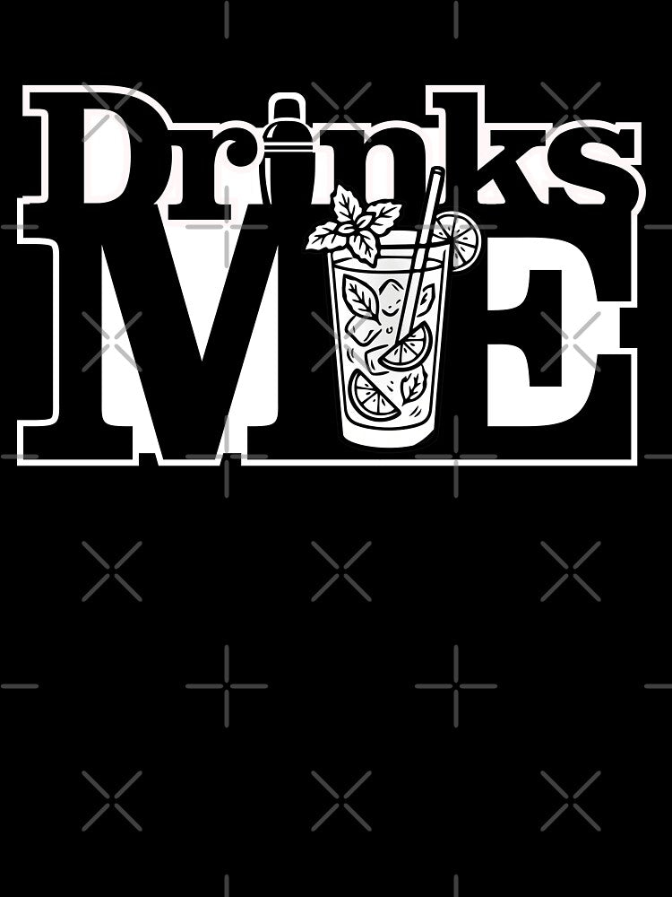 Drinks On Me – Cocktail Rebus Puzzle Funny Bar Design by ThisIsDebbie