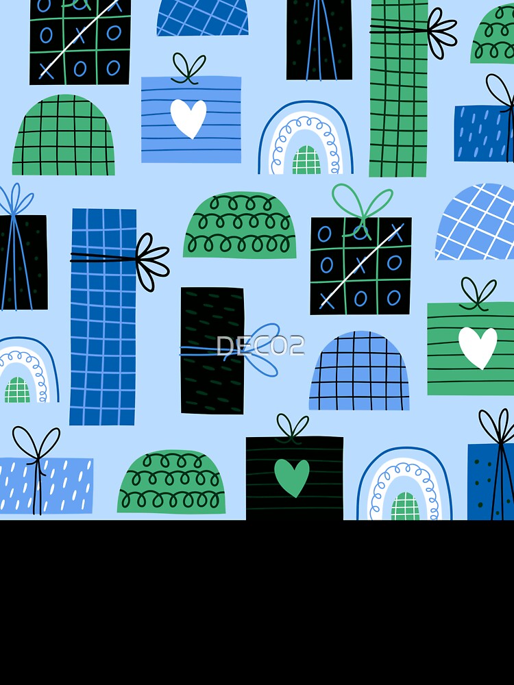 Holiday Gift Boxes Pattern In Blue And Green by DEC02