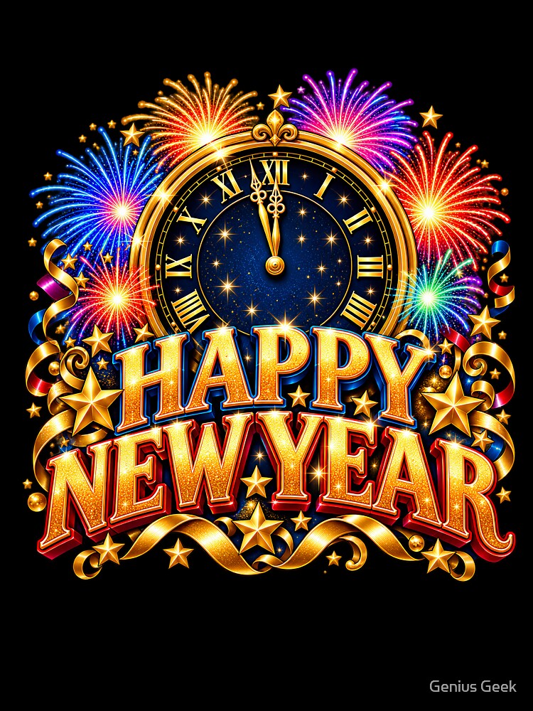 See in the Next Year - Happy New Year Fireworks by Genius Geek