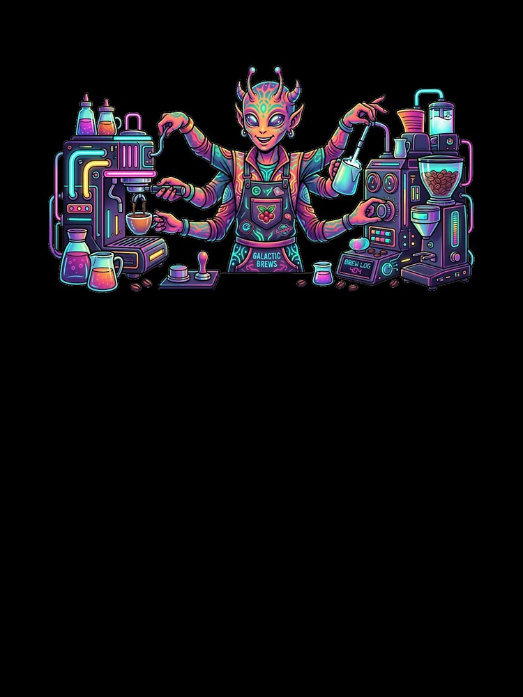 Cosmic Alien Barista - Galactic Brews Espresso by Maclaw200d