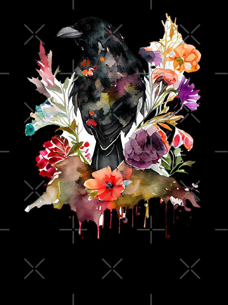 Crow Watercolor Dark Academia by Alisha Watercolors