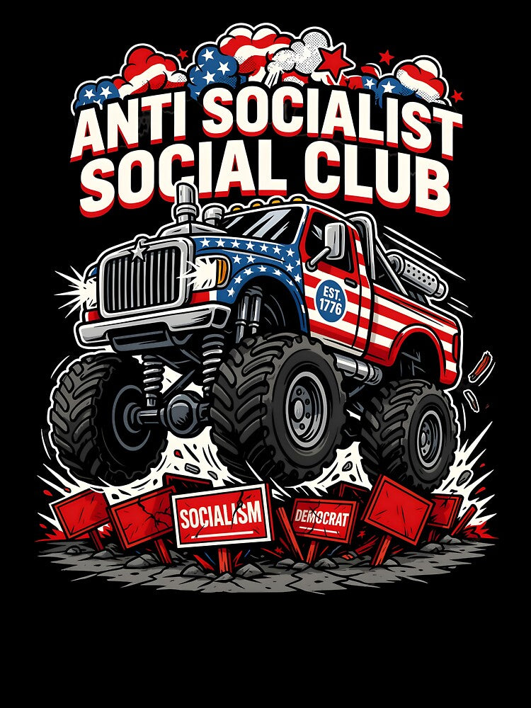 Anti Socialist Social Club Minimalist Funny Political by Redgiant87x