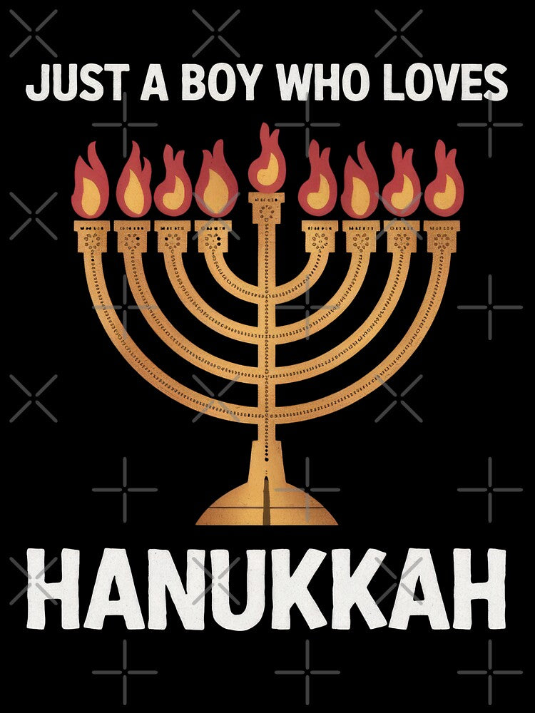 Hanukkah Boy Menorah Jewish Holiday Festival of Lights by Hananiah Merch