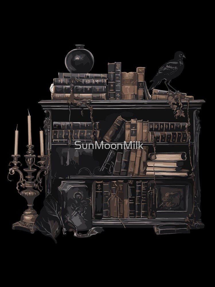 Aesthetic Dark academia bookshelf by SunMoonMilk