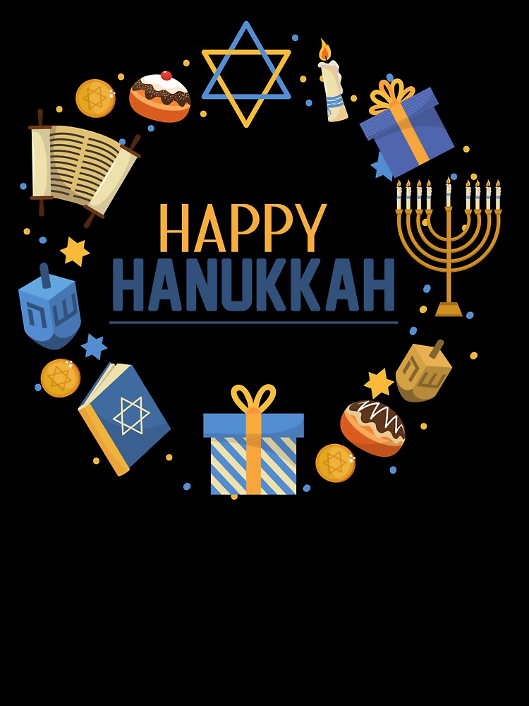 Happy Hanukkah, Jewish, Jew, Hanukkah, Happy Hanukkah Gift, Funny Jewish Shirt, Jewish Gift, by prteacool