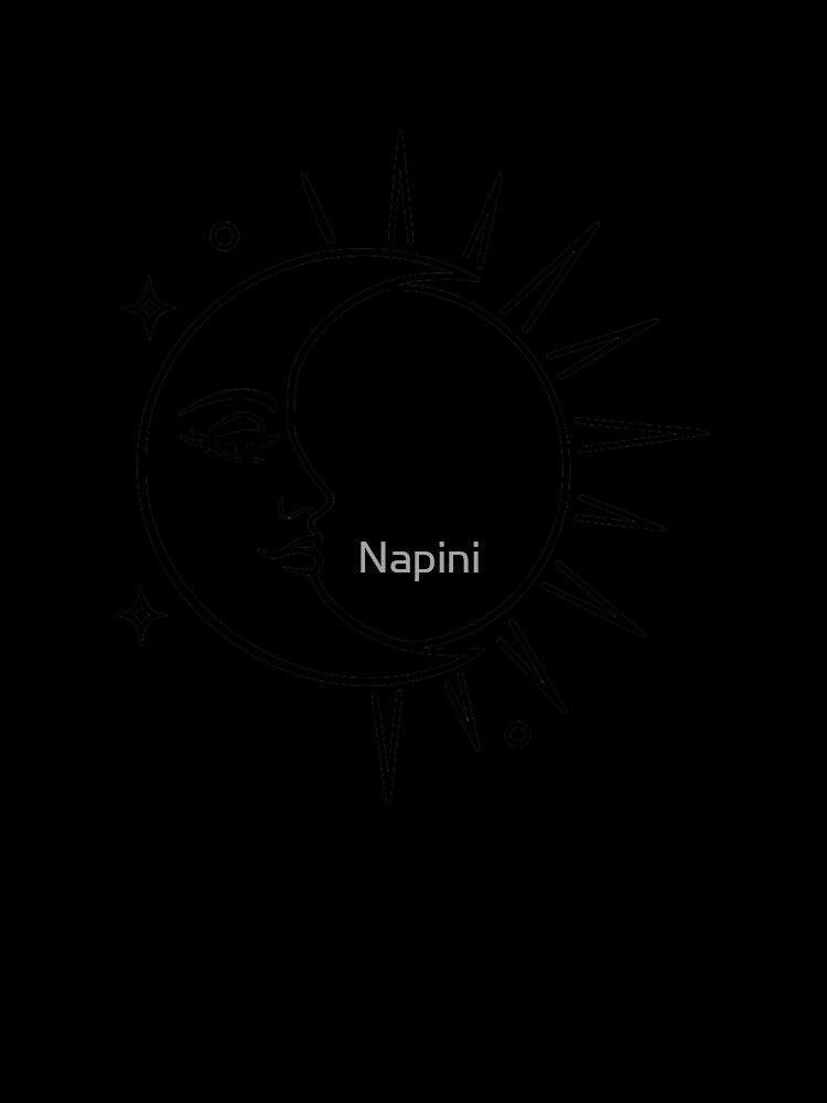 Crescent Sun Face – Minimal Cosmic Portrait by Napini
