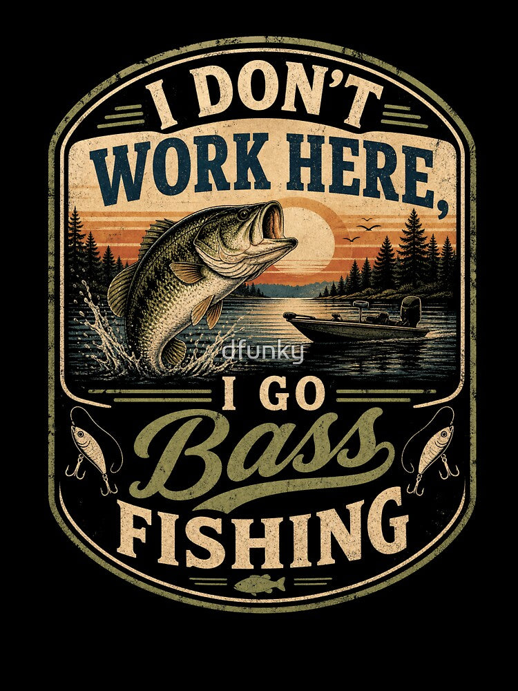 Bass Fishing, Funny Largemouth Angler by dfunky