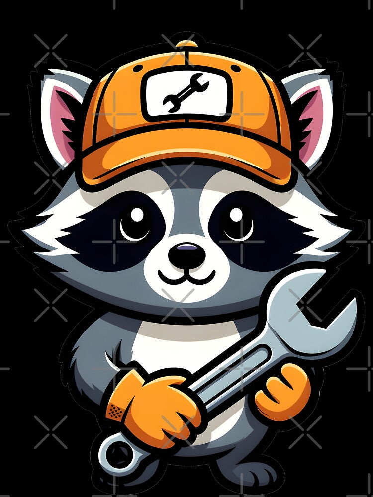 Raccoon Mechanic with Orange Cap by Clauxel
