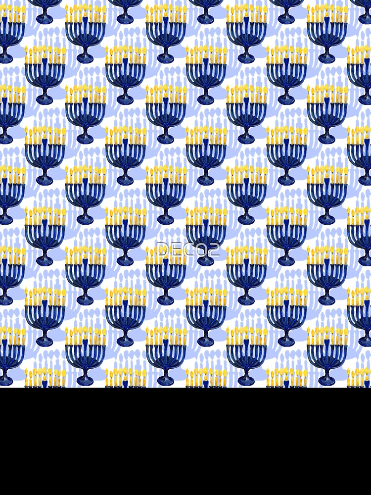 Hanukkah Holiday Menorah Pattern With Bright Candles Pattern by DEC02