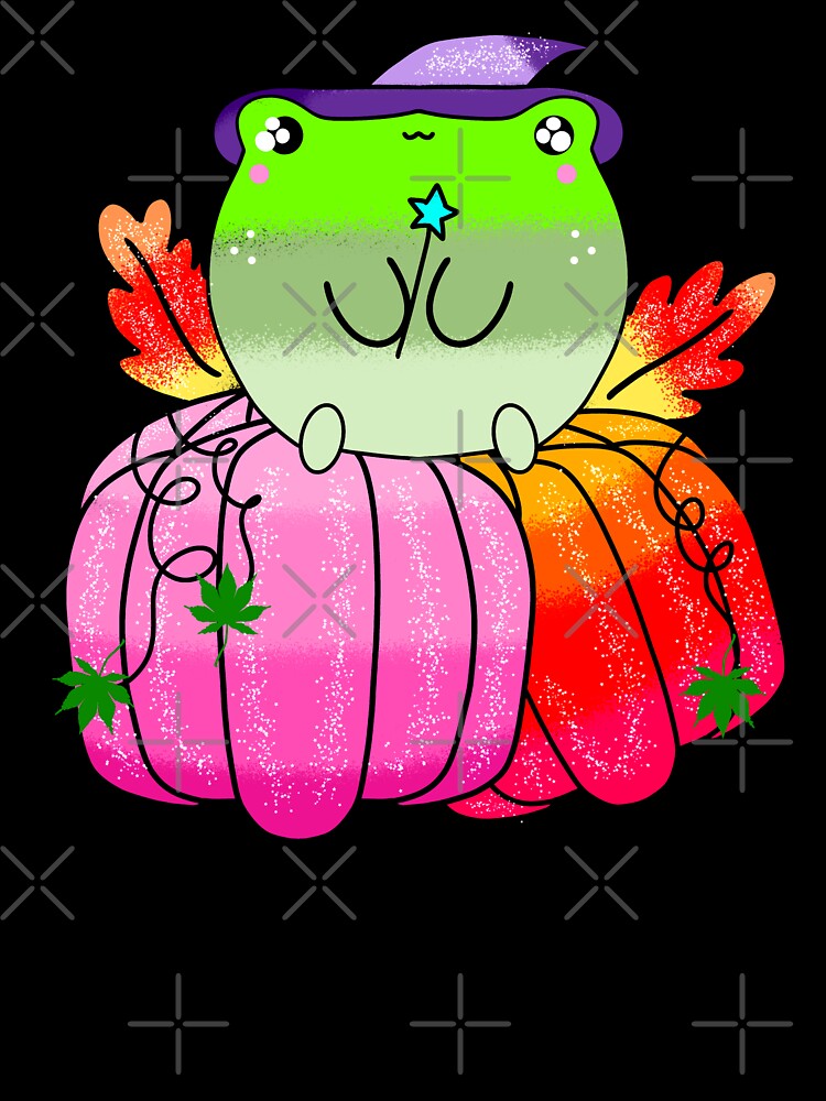Kawaaii adorable Coolest pumpkin patch halloween frog by Quacktails