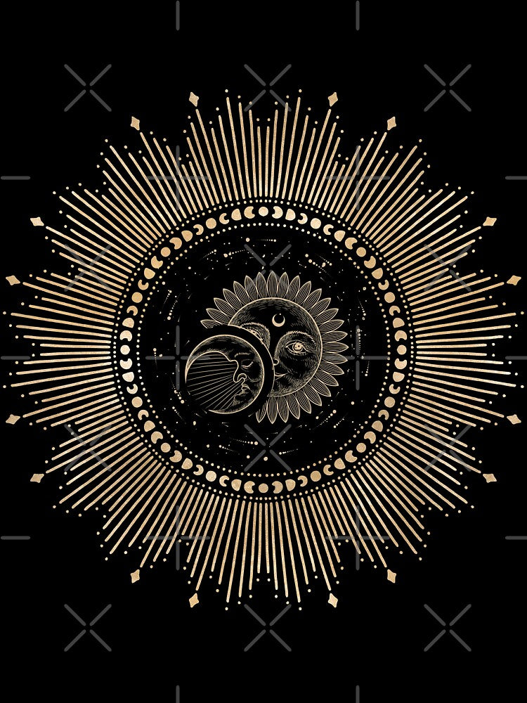 sun and moon celestial art by cutecrazytshirt