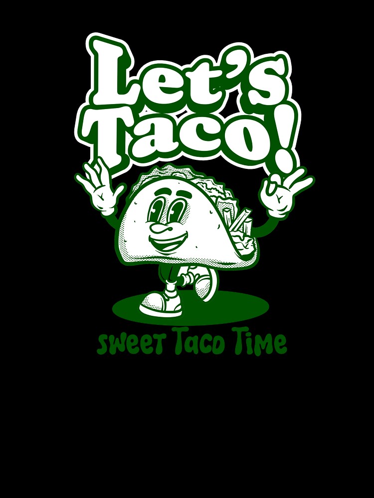 unique groovy taco food tshirt mascot character by sanwr