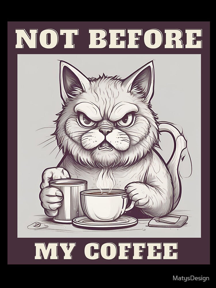 Angry cat and his coffee by MatysDesign