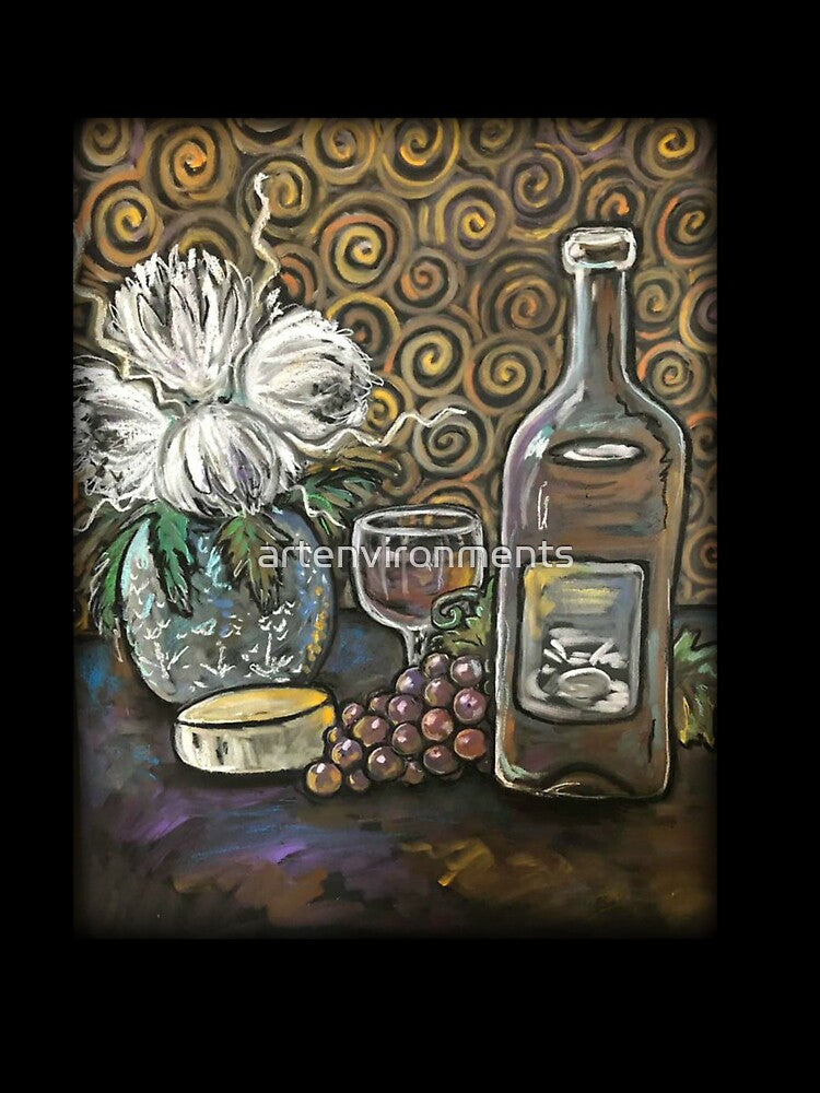 Wine Swirl / Red Wine / Grapes / Wine Glass / Cheese wheel / Still life by artenvironments