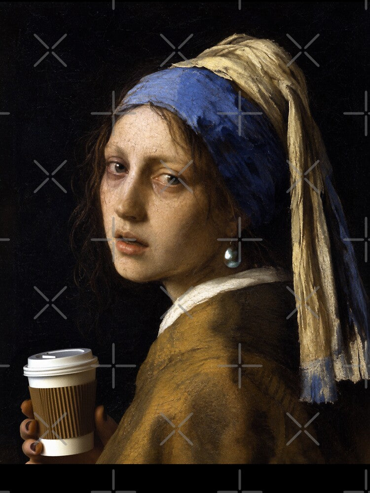 Girl with a pearl earring before her Coffee by abby-thorns