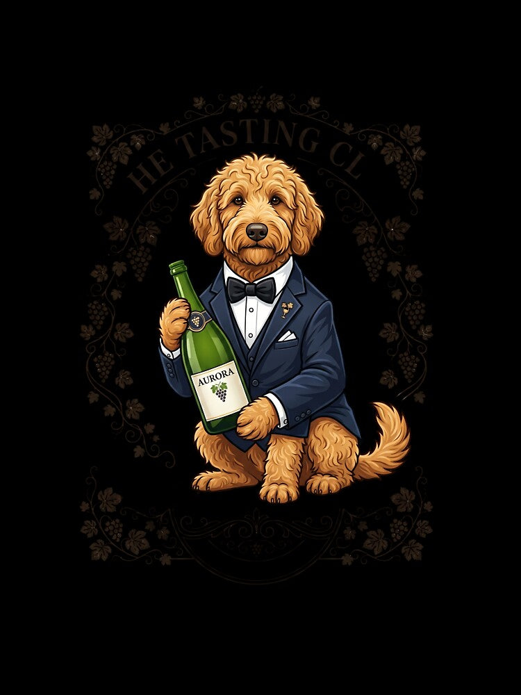 Goldendoodle Wine Sommelier Funny Tasting Club Vineyard Dog by PictoVibe