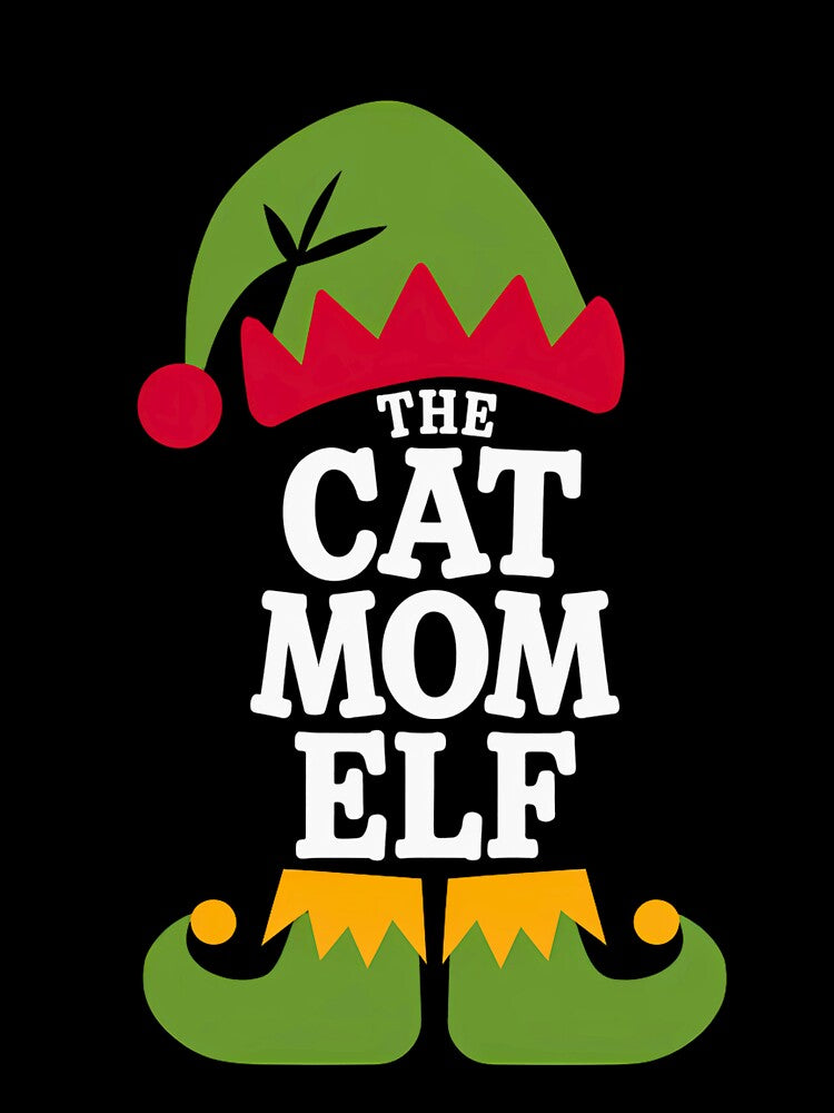 The Cat Mom Elf Christmas Gift Mommy Funny Christmas by SlocifieShop