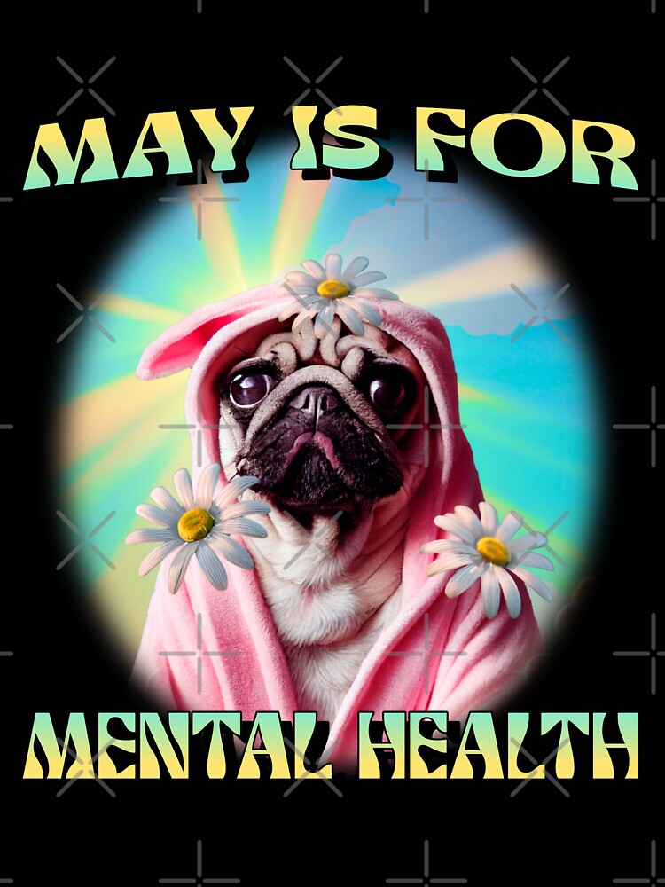 May Is for Mental Health Cute Puppy by Winter--Flowers