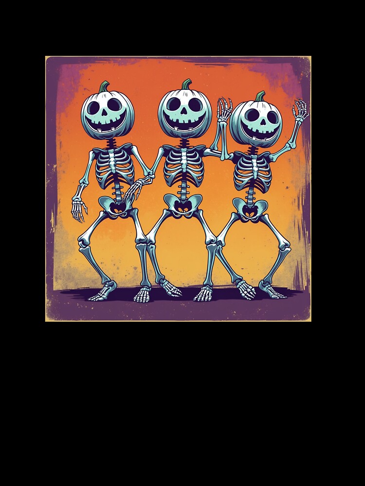 Retro Skeleton Dance Party Halloween by Almond Paper Co.