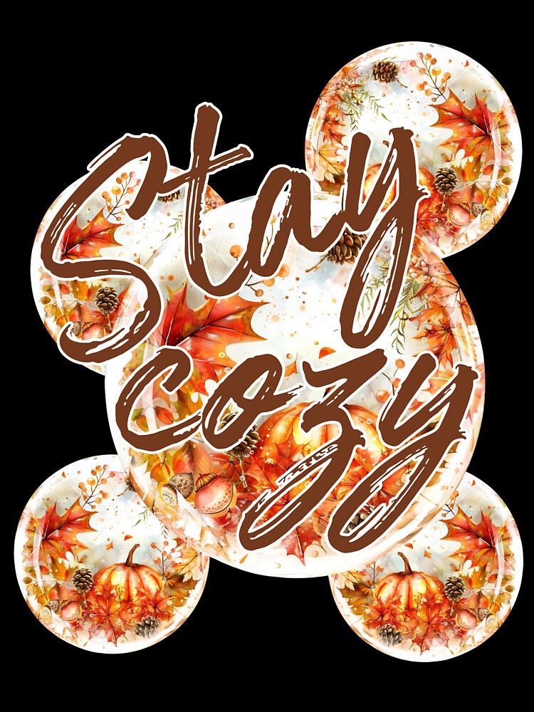 Stay Cozy Autumn Bubble Watercolor | Magical Fall Hygge Illustration by Ela-graphicwiz