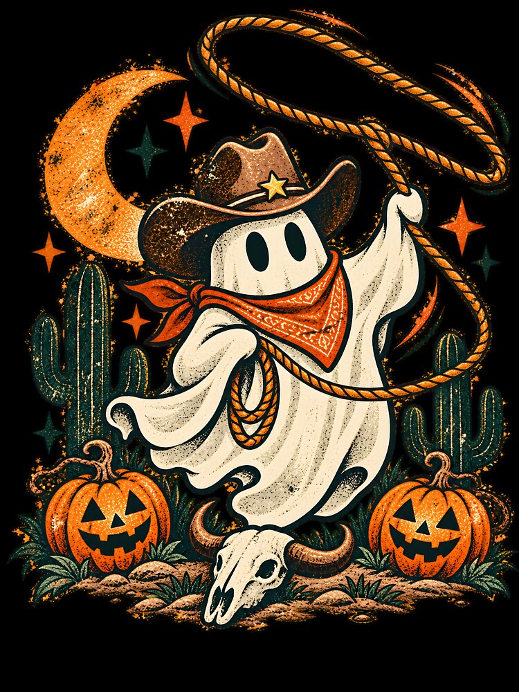 Retro Cowboy Ghost Halloween – Spooky Western Rodeo by Laugh & Rewind