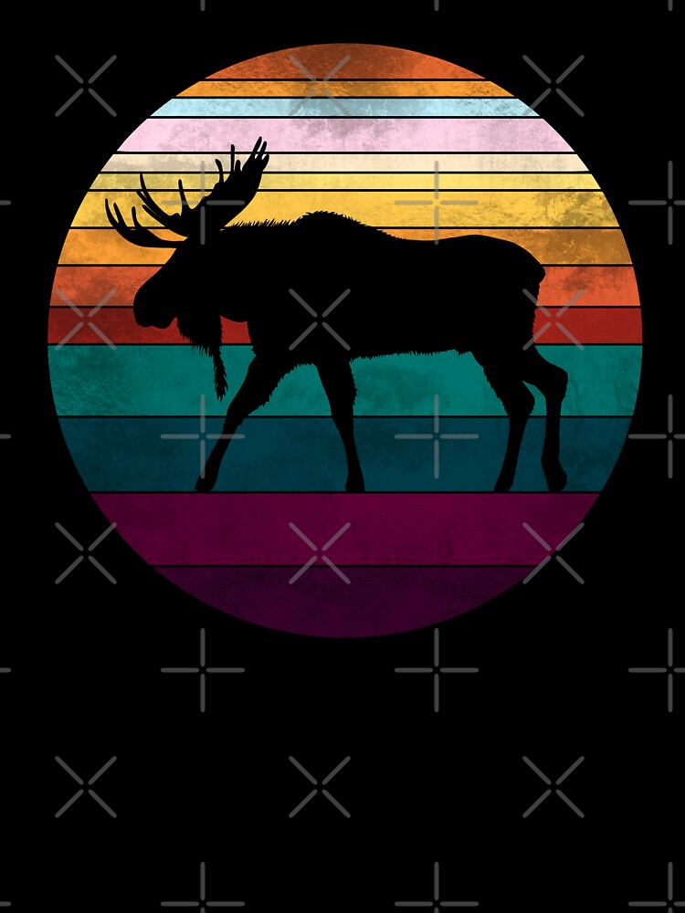 Faded Retro Moose Sunset by GyngerGarza