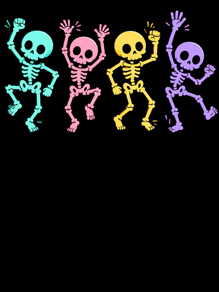 Colorful Skeleton Dance Halloween by Artbyrome
