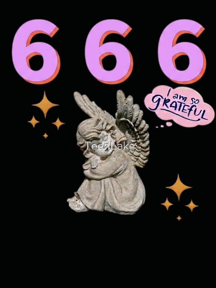 666 Angel Number Design | Aesthetic | Manifest | Manifestation | Grateful | Angels | Spiritual | Gratitude Journals | Pink |  tshirts, mugs, stickers, posters by TeenLake