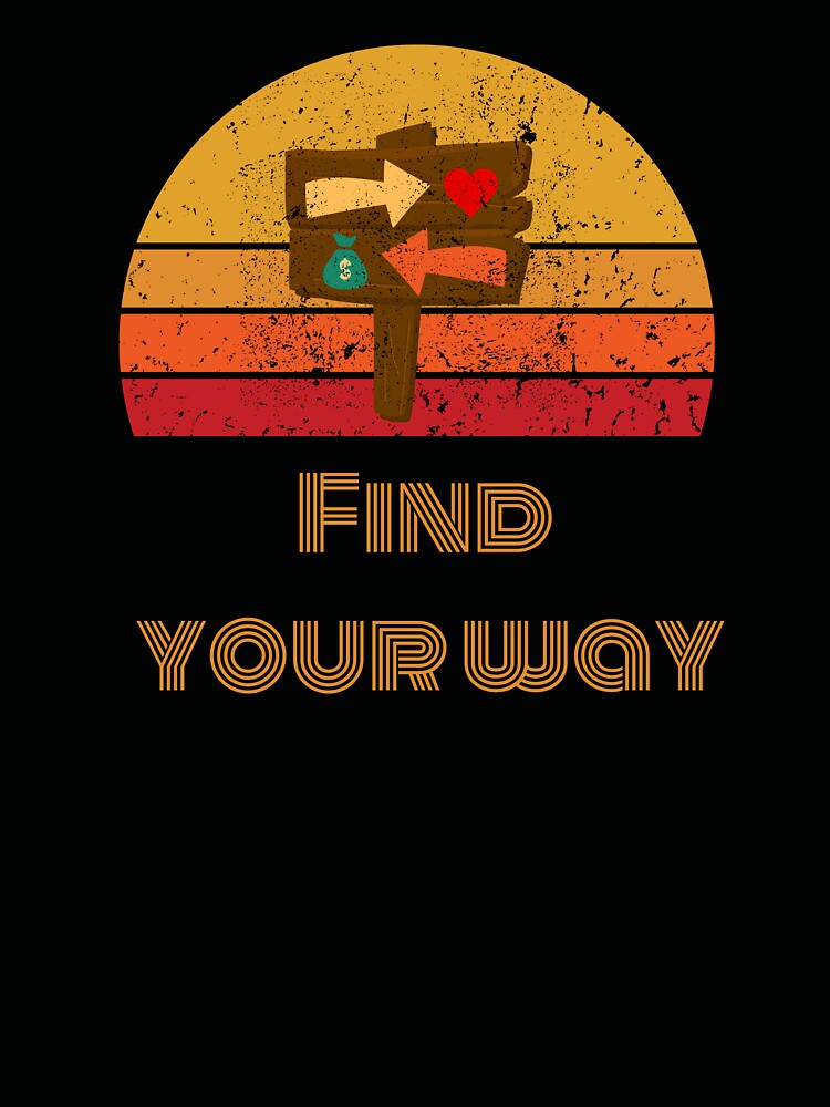 Find Your Way Money Heart Retro Sunset Vintage Style by FreeMind-Design