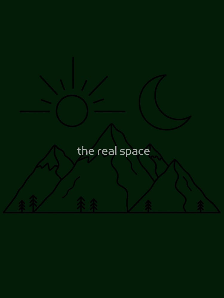 Minimalist Mountain Landscape with Sun and Moon by the real space