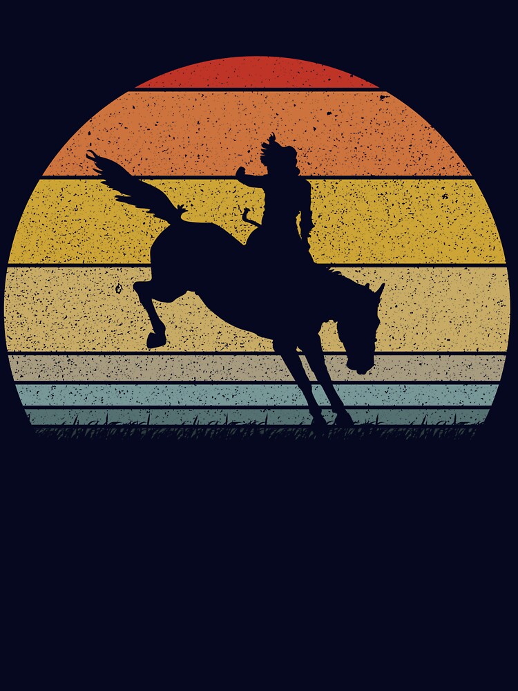 Cowboy Bucking Bronco Rodeo Retro Wrangler Cowboy Gear by DynamicDesign