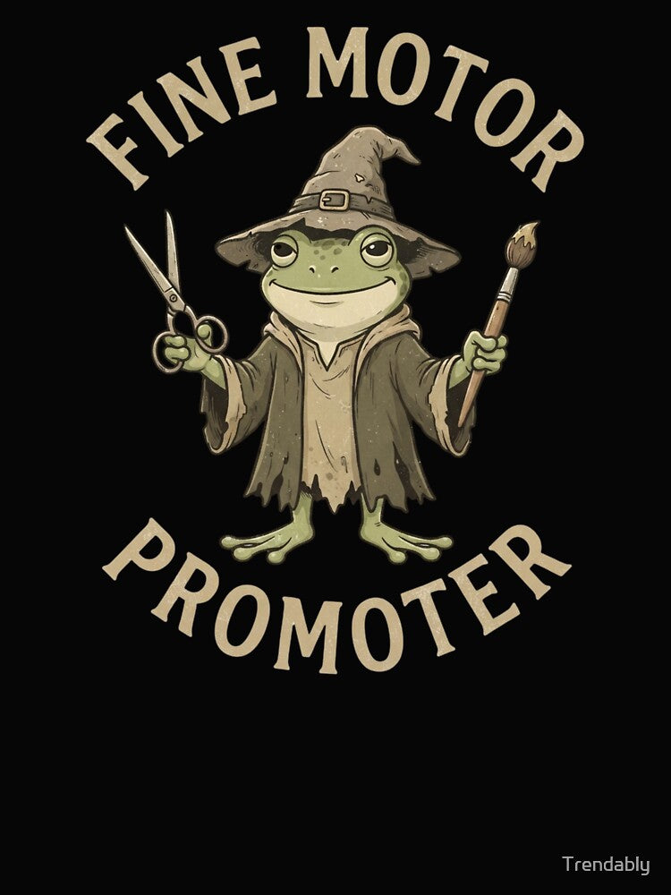 Fine Motor Promoter Occupational Therapist SPED Teacher Frog V-Neck T-Shirt | Cute OT Graphic Gift by Trendably