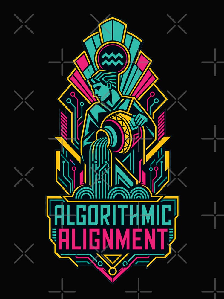 Cyber-Deco Astrology — Futuristic Aquarius Zodiac Graphic by KAYJAY DESIGNS