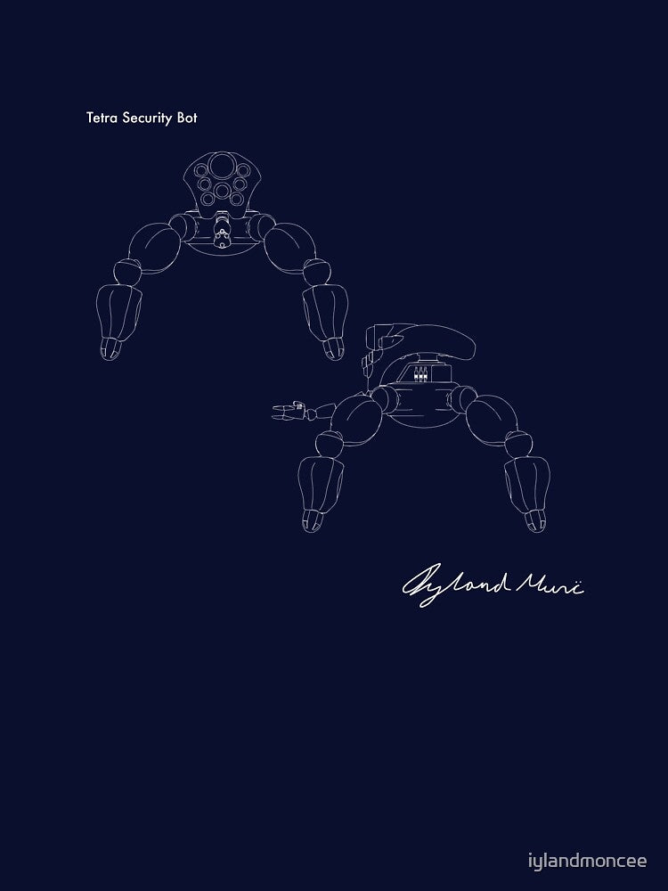 Tetra Security Robot blueprint - Prints & T-shirt by iylandmoncee