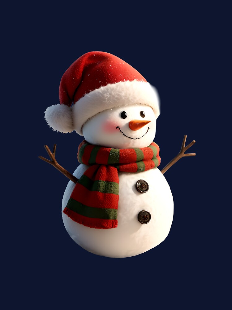 Jolly Snowman with Carrot Nose & Coal Smile by christmas-xmas