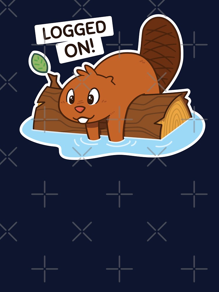 Logged On! Beaver - Dark Shirt by BuffaloPanic