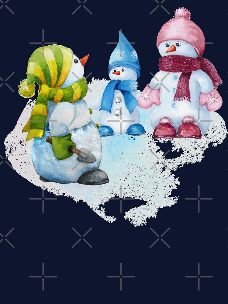 Cute snowman family winter scene by Brightful Creations