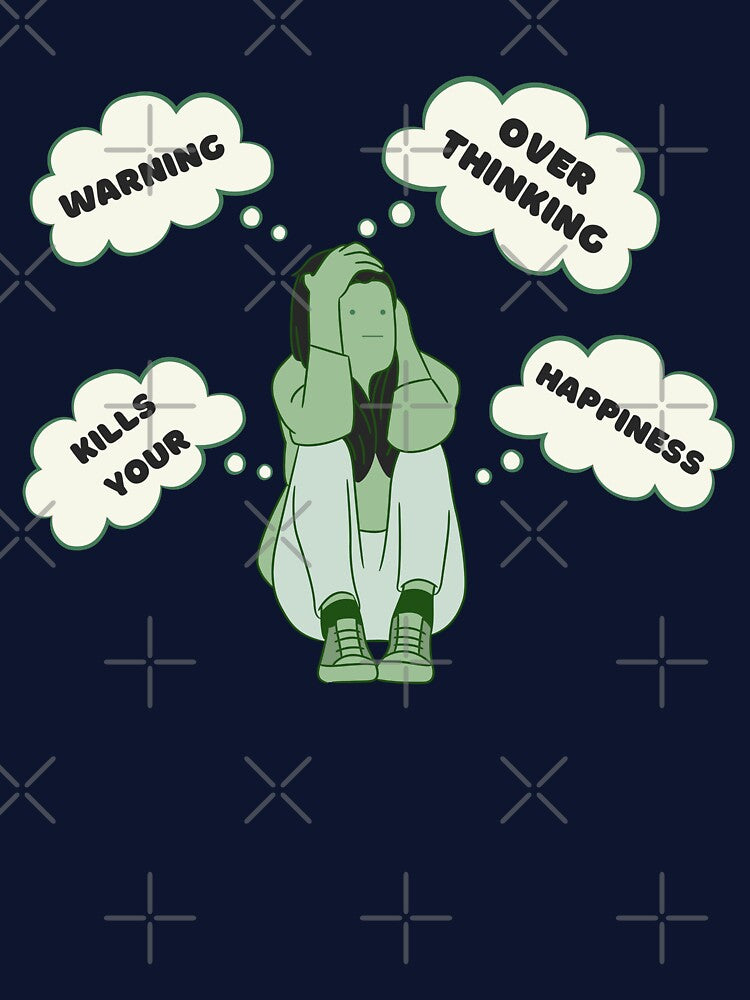 Warning Overthinking Kills Your Happiness - Funny - Overthinking Kills Happiness - Overthinker by designerpriti