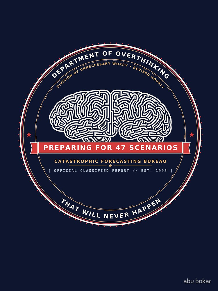 Department of Overthinking Seal Funny Anxious Humor Streetwear Shirt by Vagabond Ventures25